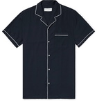 Officine Generale - Piped Lyocell Shirt - Navy