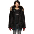 Saint Laurent Black Faux-Fur Jacket