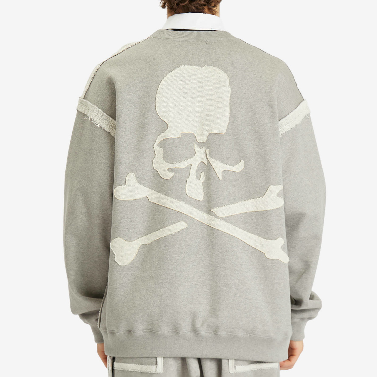 MASTERMIND WORLD Men's Cut-Off Sweatshirt in Top Grey