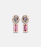 Suzanne Kalan 18kt rose gold drop earrings with gemstones
