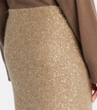 Brunello Cucinelli Lamé pencil skirt