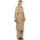 JW Anderson Beige Open Sleeve Cape Trench Coat