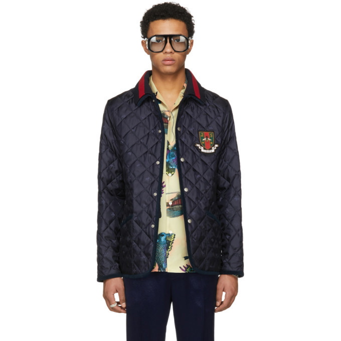 Photo: Gucci Blue Bee Quilted Jacket