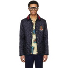 Gucci Blue Bee Quilted Jacket