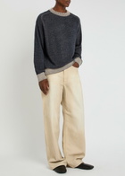 Ymc Two-tone Fine-knit Sweatshirt Navy