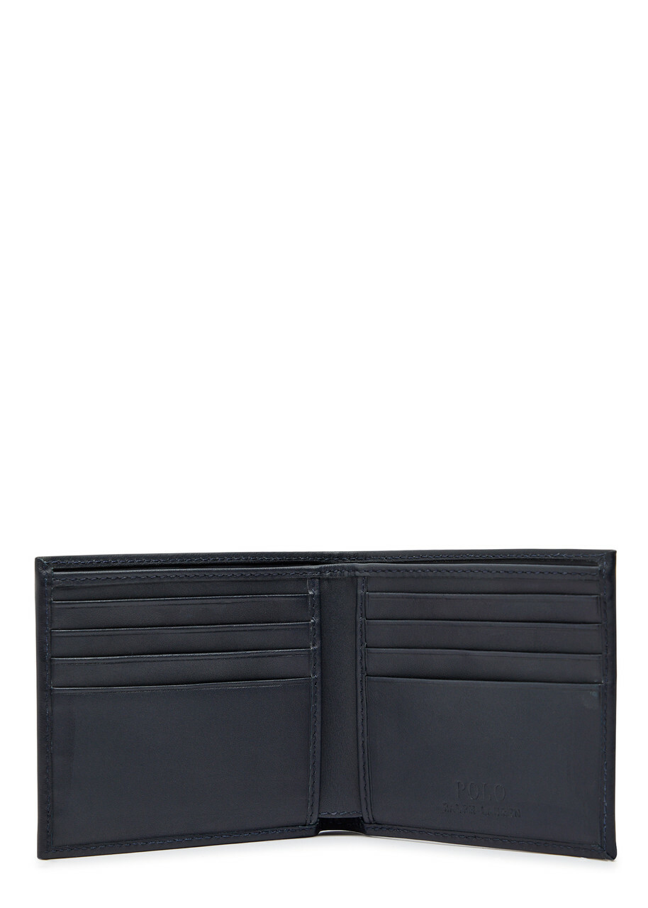 Polo Ralph Lauren Polo Bear Embroidered Leather Wallet - Navy - One Size