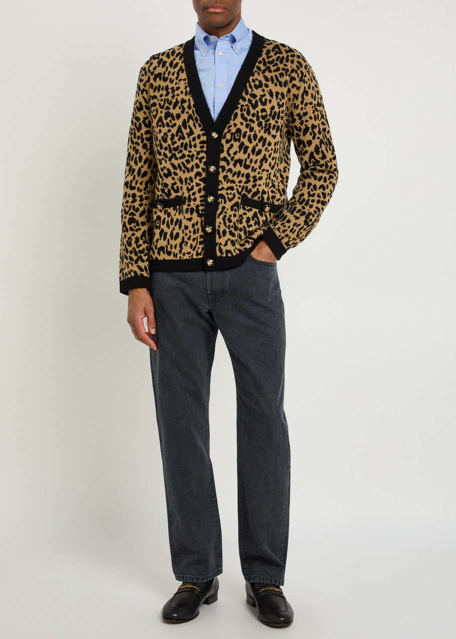 Valentino Garavani Leopard-print Wool Cardigan Multicoloured 1