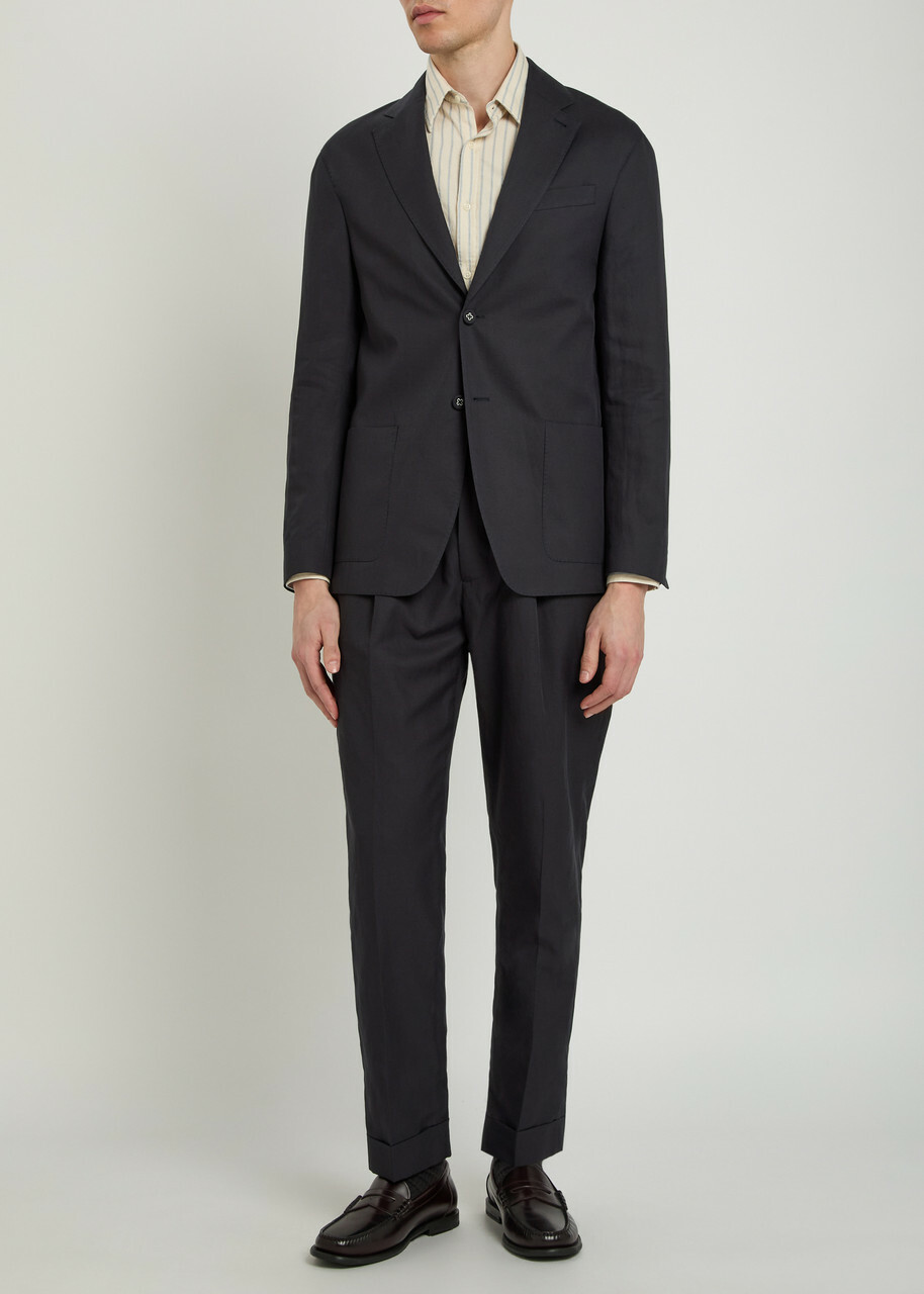 Officine Générale Michel Single-breasted Blazer Navy
