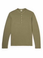 Massimo Alba - Cotton and Cashmere-Blend Henley T-Shirt - Green