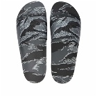 Moncler Men's Basile Camo Pool Slide in Black/Grey