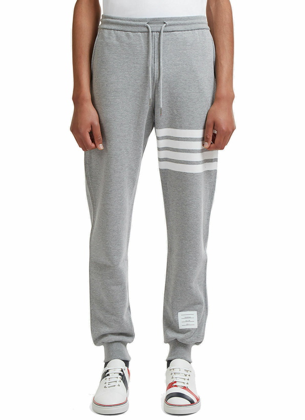 Photo: Thom Browne - 4 Bar Jersey Track Pants in Light Grey