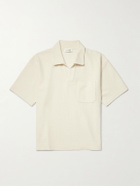 FRAME - Textured Cotton-Blend Polo Shirt - Neutrals