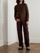 Raf Simons - Slub Cable-Knit Wool-Blend Sweater - Brown