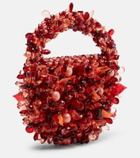 Clio Peppiatt Coral Mini embellished tote bag