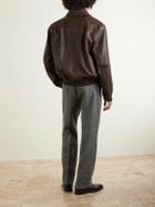 Ralph Lauren Purple label - Leather Bomber Jacket - Brown