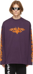 VETEMENTS Purple Gothic Logo Long Sleeve T-Shirt
