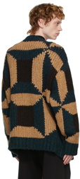 Dries Van Noten Brown & Navy Colorblocked Sweater