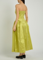 Simone Rocha Strapless Taffeta Midi Dress Green