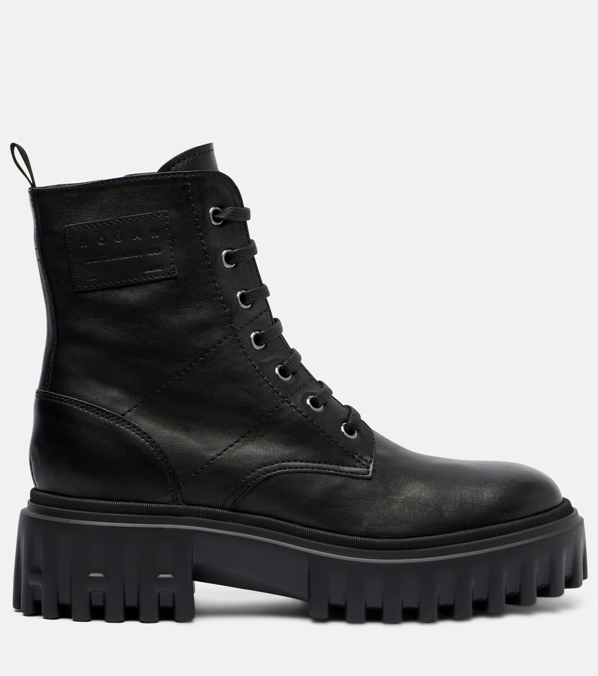 Hogan H700 leather combat boots