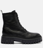 Hogan H700 leather combat boots