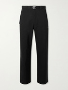 ROA - Slim-Fit Straight-Leg Logo-Embroidered Belted Cotton-Blend Twill Trousers - Black
