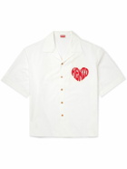 KENZO - Convertible-Collar Logo-Print Cotton-Poplin Shirt - White