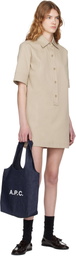 A.P.C. Navy Ninon Small Denim Tote
