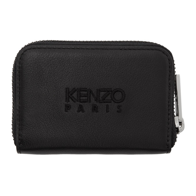Kenzo Black Kampus Tiger Zip Wallet Kenzo