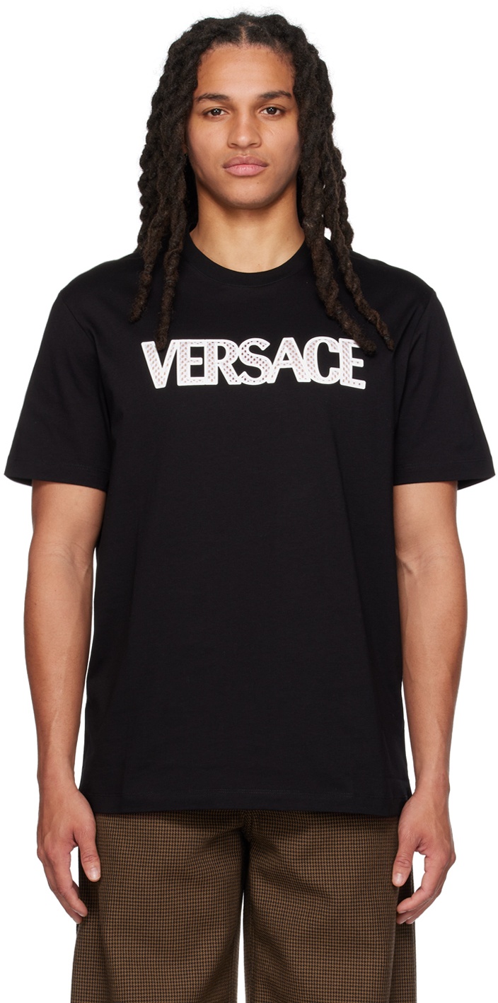 Versace Black Appliqué T-Shirt Versace