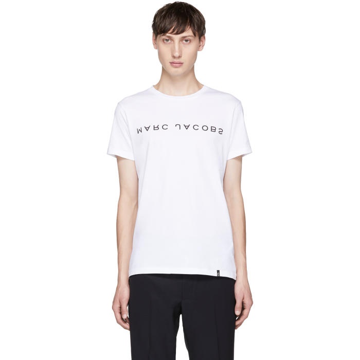 Photo: Marc Jacobs White Upside-Down Logo T-Shirt
