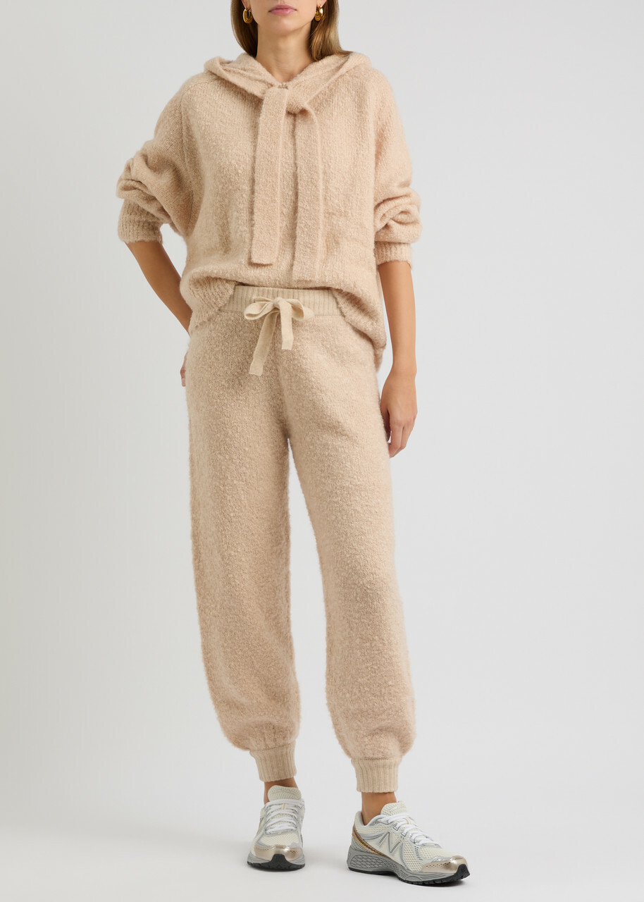 Crush Cashmere Bruce Bouclé Mohair Sweatpants Beige
