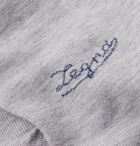 Ermenegildo Zegna - Logo-Embroidered Mélange Stretch-Knit Socks - Gray