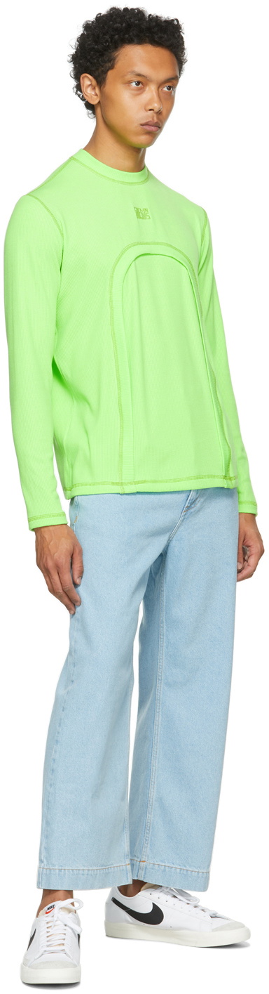 Phlemuns Green Backless Long Sleeve T-Shirt