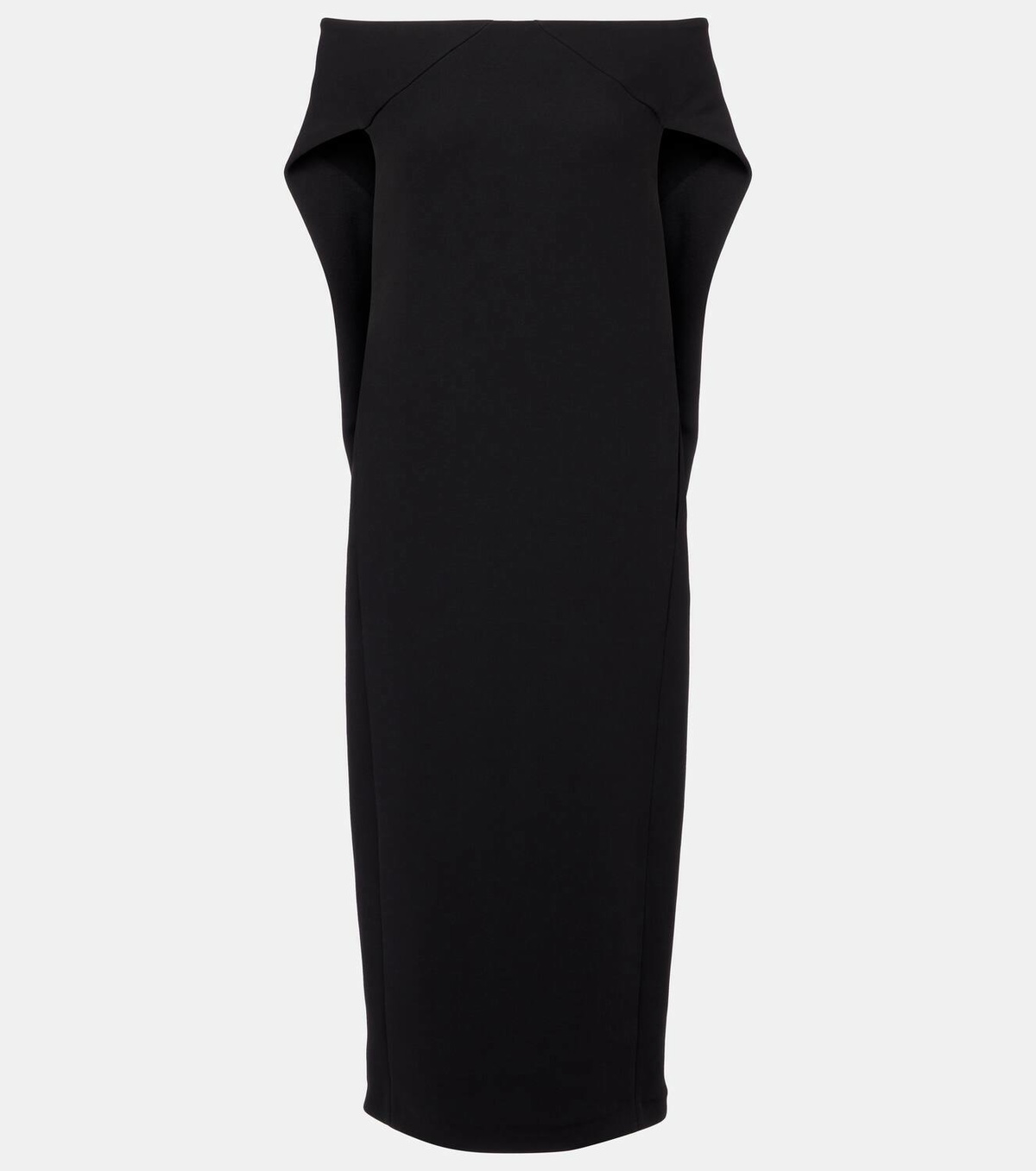 The Row Anitas draped wool-blend midi dress