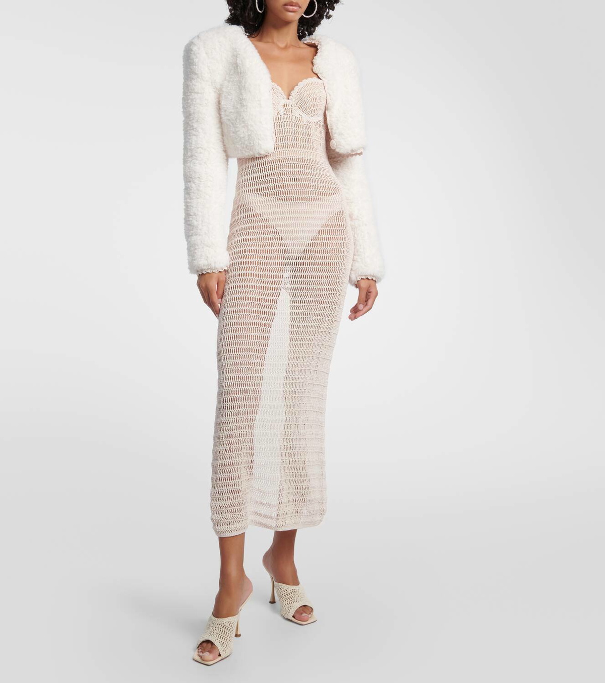 Magda Butrym Crochet cotton and linen blend midi dress Magda