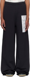 MM6 Maison Margiela Black Newspaper Print Sweatpants