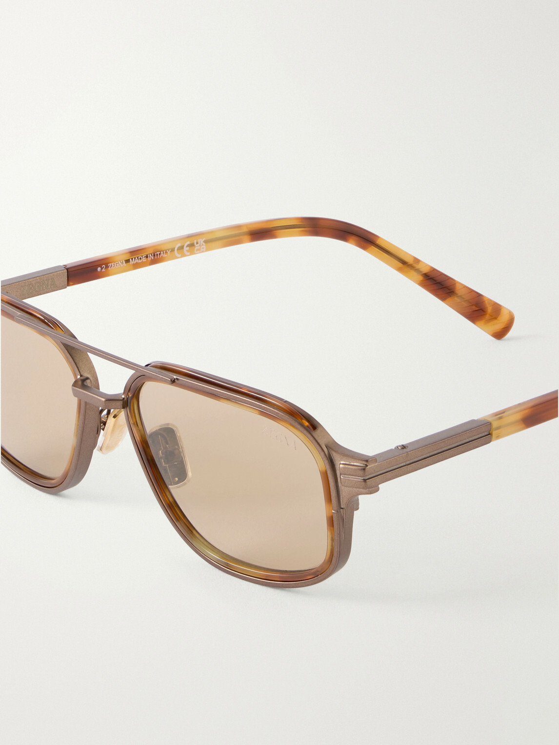 Zegna - Orizzonte I Aviator-Style Metal Sunglasses - Brown