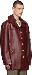 Bethany Williams Burgundy Paneled Faux-Leather Jacket