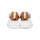 Alexander McQueen White and Rose Gold Croc Oversized Sneakers