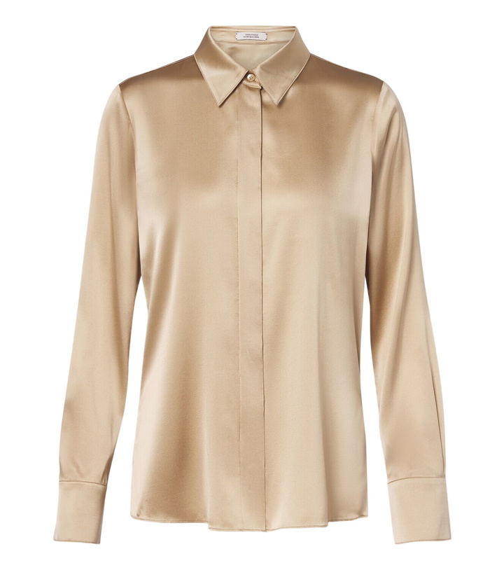 Photo: Dorothee Schumacher Sense Of Shine silk-blend satin shirt