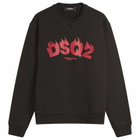 Dsquared2 Men's Flames Logo Cool Fit Crew Sweat in Black