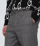 Gucci Horsebit checked wool wide-leg pants