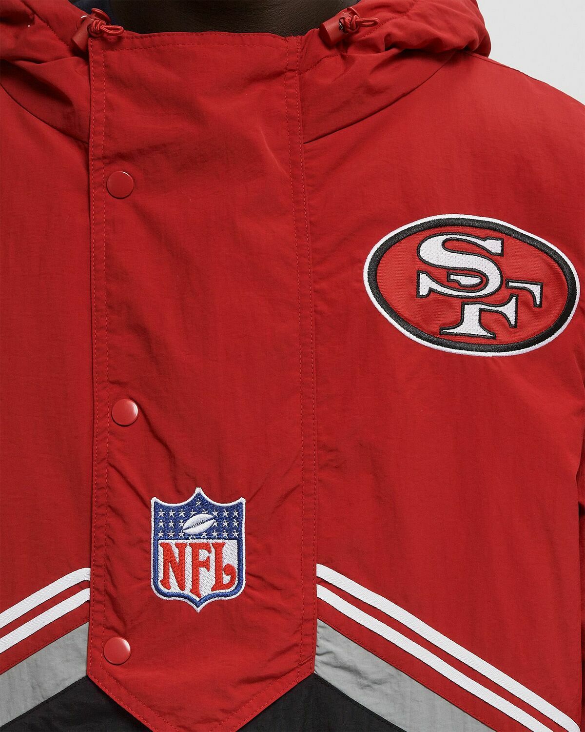 Mitchell & Ness NFL THROW IT BACK RETRO JACKET VINTAGE LOGO SAN FRANCISCO 49ERS - Black - Mens - College Jackets/Team Jackets - 