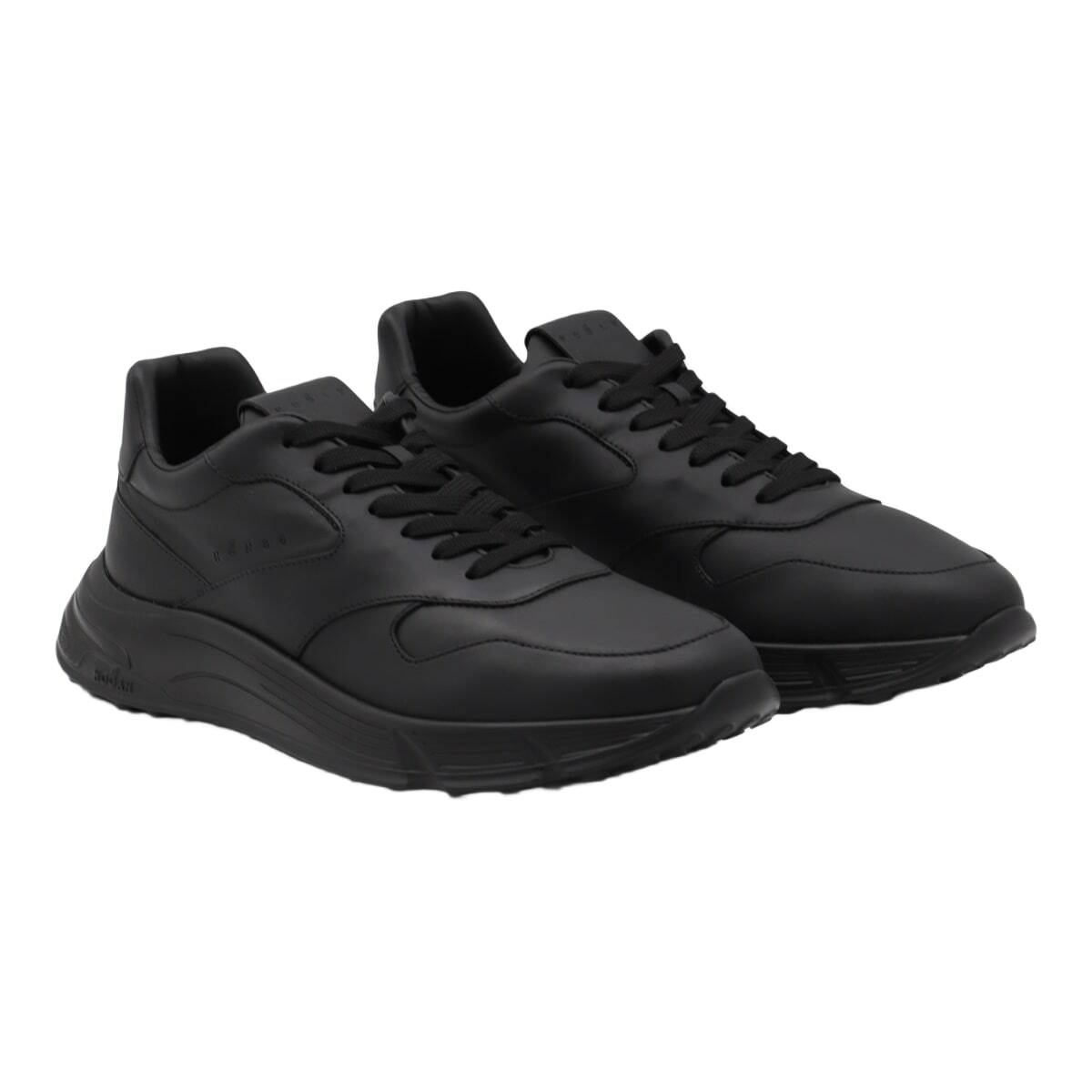 Hogan Black Leather Sneakers