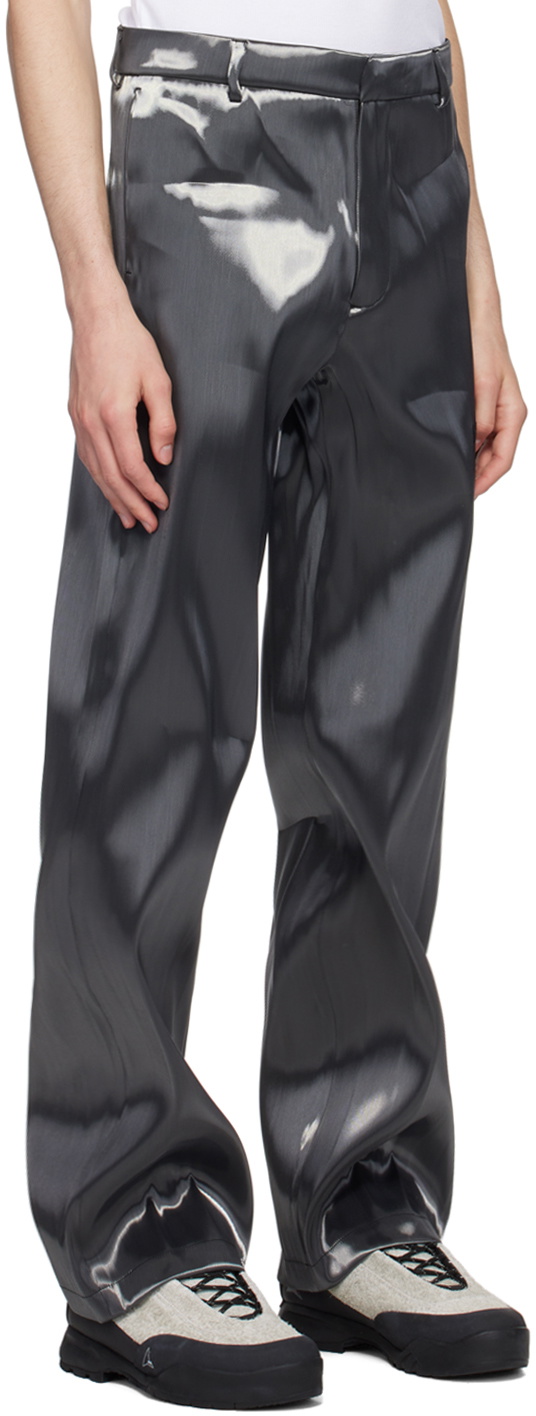 HELIOT EMIL Gray Liquid Metal Trousers