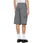 Moschino Navy and White Denim Striped Shorts