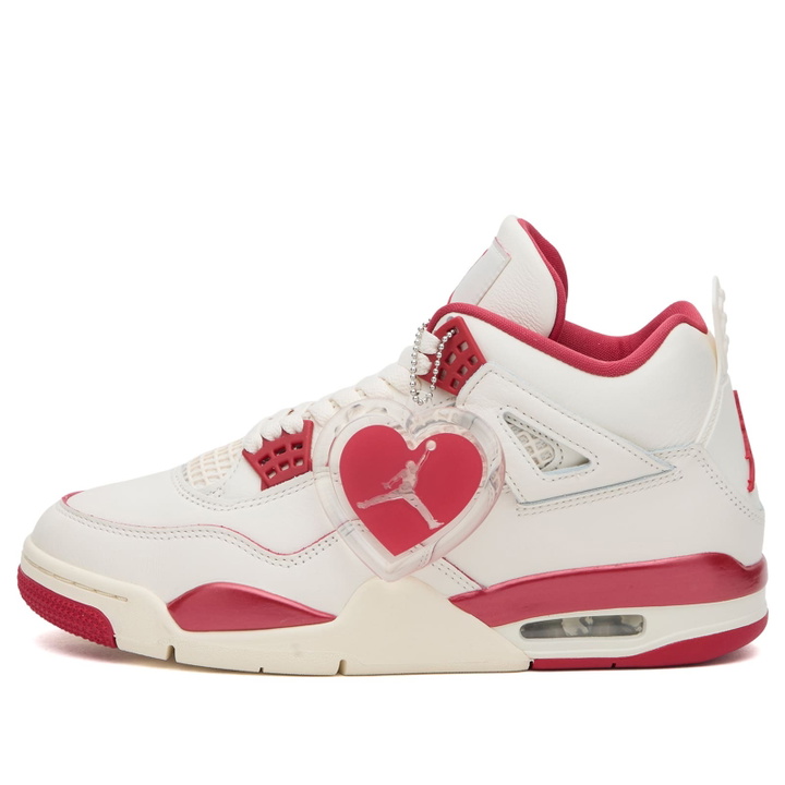 Photo: Air Jordan Women's 4 'Love Letter' Sneaker in Pale Ivory/Sierra Red/Tough Red