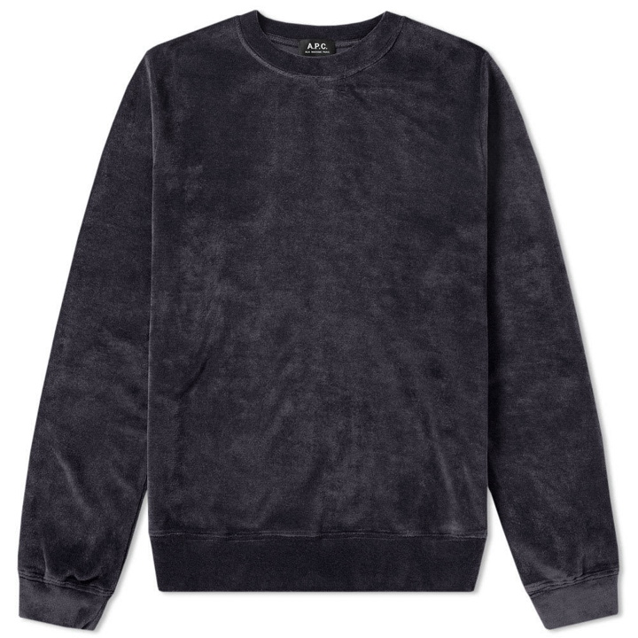 Photo: A.P.C. Jeremie Velvet Sweat Blue