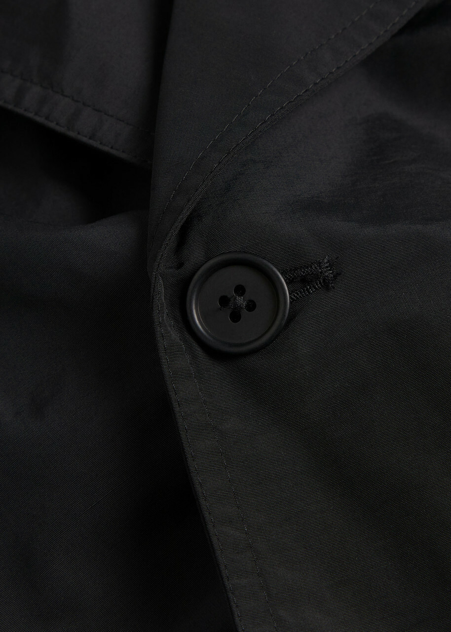 Eileen Fisher Double-breasted Shell Trench Jacket Black