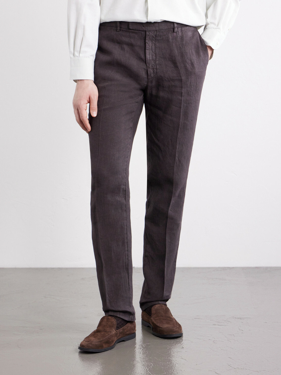Boglioli - Straight-Leg Linen Suit Trousers - Brown